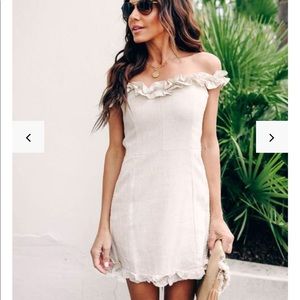 VICI SEASHELL BEACH COTTON SMOCKED RUFFLE DRESS